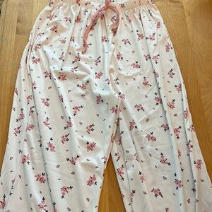 Coquette pink and white pajama pants